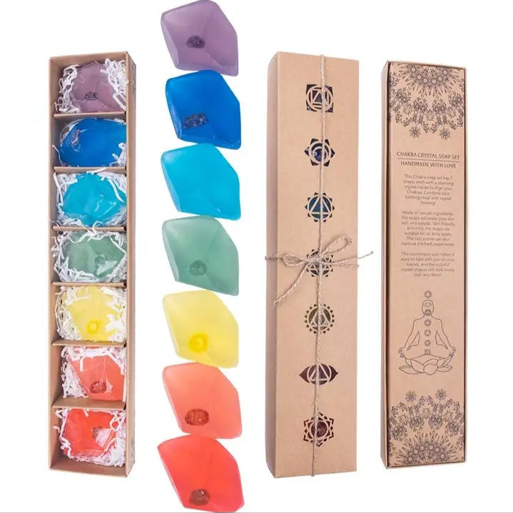 Balance Your Energy with 7 Chakras Crystal Infused Soap Set