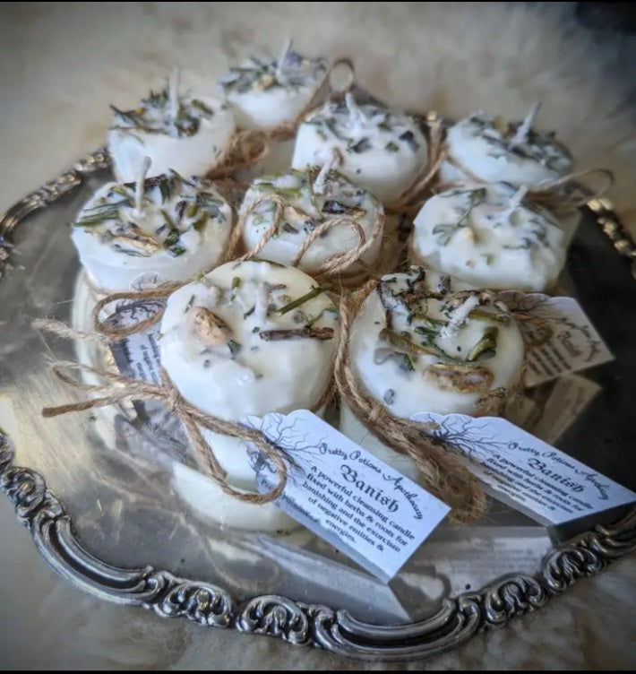 Banish Ritual Votive Herbal Candles