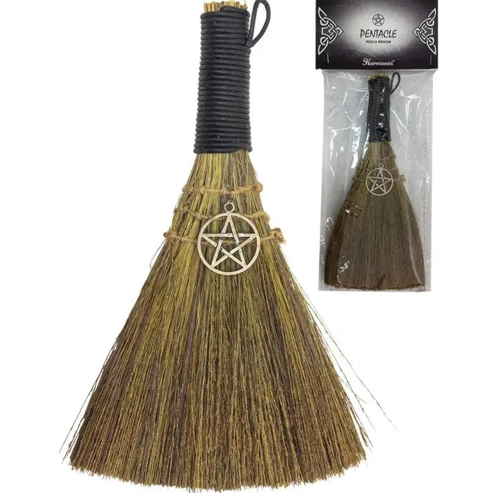 8.5"L Pentacle Wicca Hanging Broom